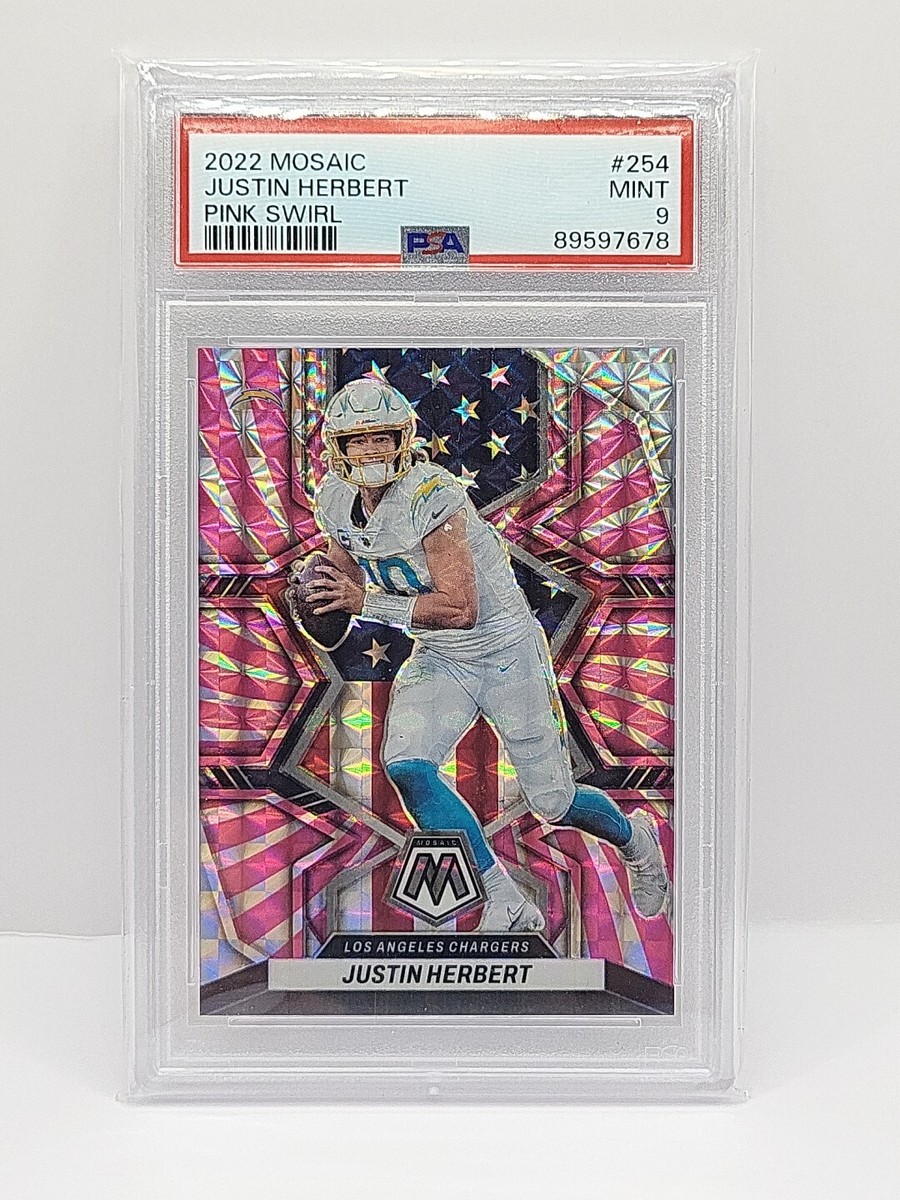 2022 Mosaic FOTL Justin Herbert Pink Swirl #254 01/11 PSA 9 | eBay