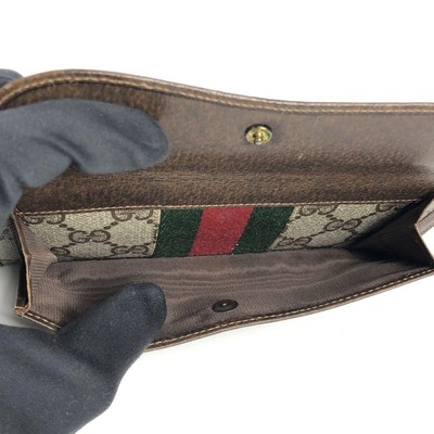 GUCCI Old Gucci Long Wallet Shelly GG Supreme Leather Authentic | eBay