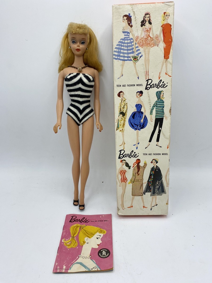 Vintage 1960 Blonde Ponytail #4 Barbie Doll 850 Mattel Japan + Box