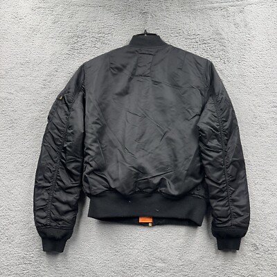 Vintage Alpha Industries MA-1 Flight Bomber Jacket Large Black 90s