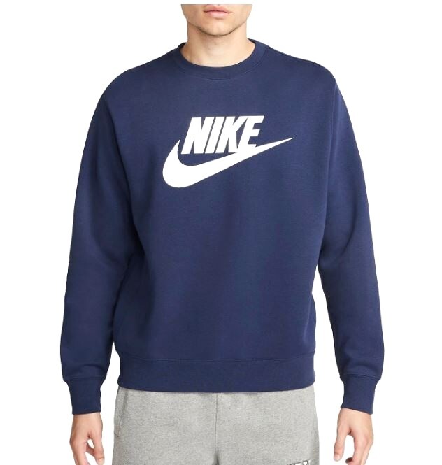 NEW* MEN Nike Club Fleece Crewneck Sweatshirt Navy (DQ4912 410