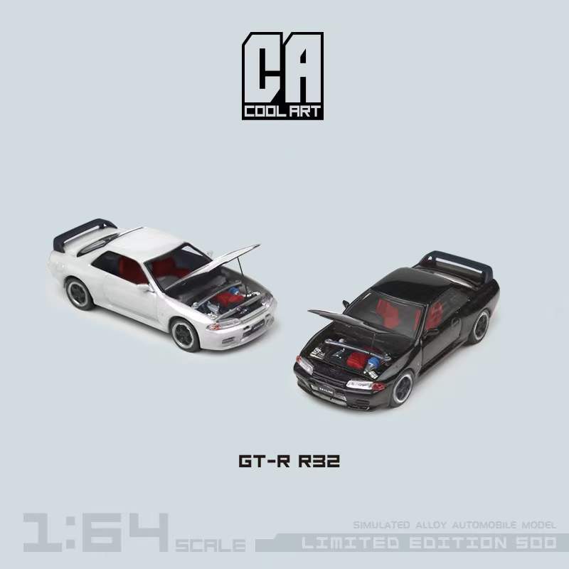 Cool ART 1:64 GT-R R32 White/Black Diecast Model Car | eBay