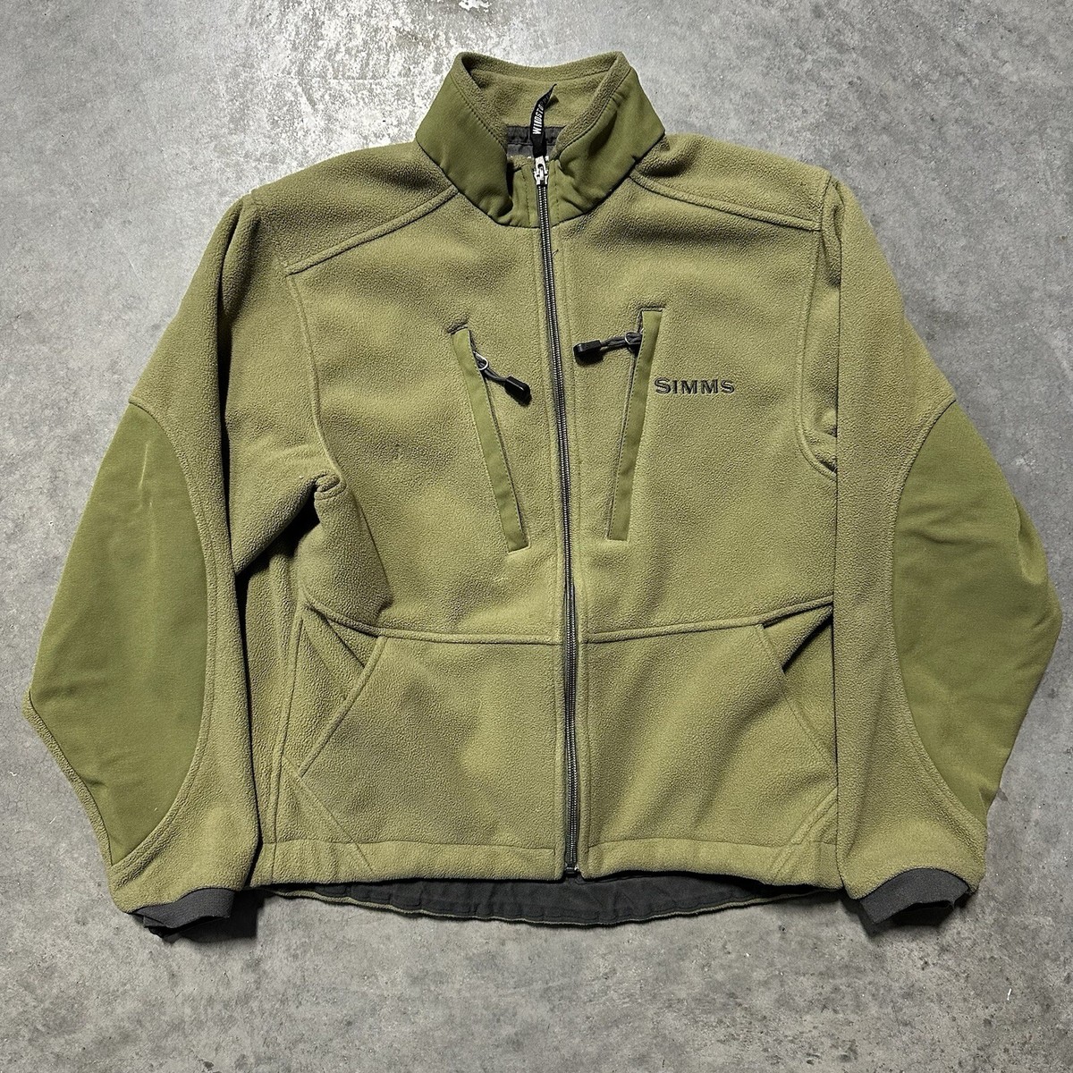 Vintage Simms Fleece Gore Windstopper Jacket Mens Size Small Green