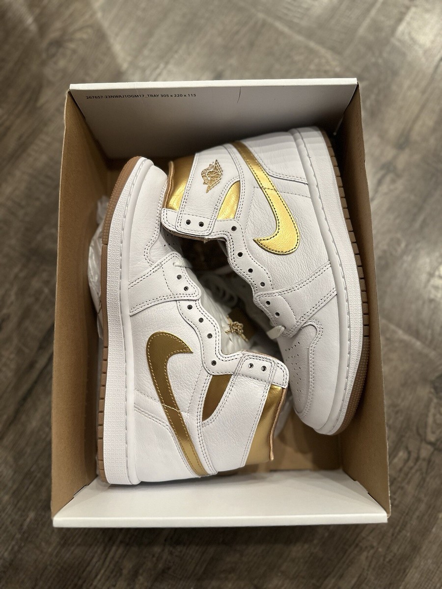 Nike Air Jorden 1 Retro Hi Og White Gold 191887134015| eBay