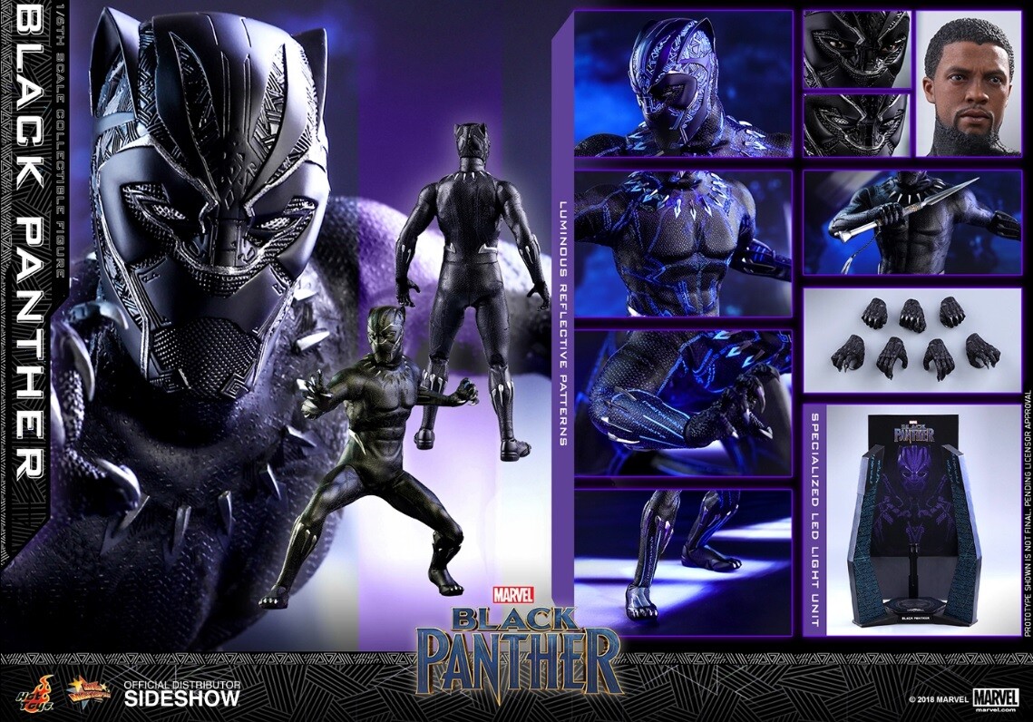Hot Toys MMS470 Black Panther 1/6 Figure Chadwick Boseman US