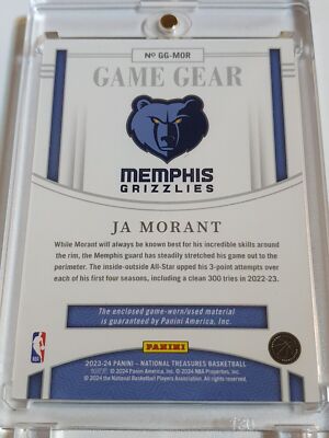 2023 Panini National Treasures Ja Morant #PATCH /99 Game Gear
