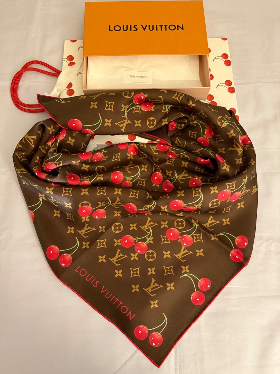 Louis Vuitton Murakami Cherry Silk Scarf Square 90 🍒 | eBay