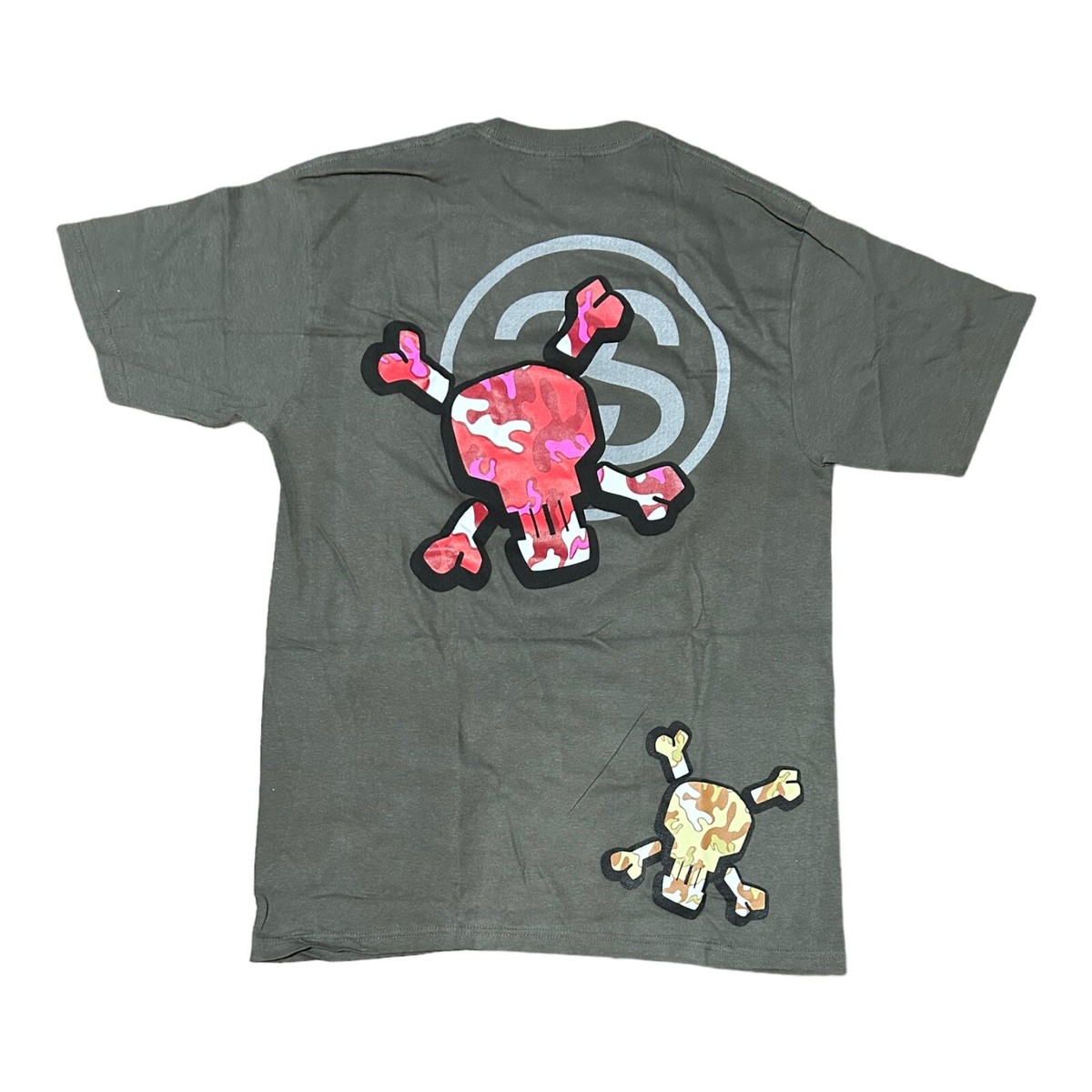 Stussy X Vintage Skull Bones Camo T Shirt Medium NWOT Short Sleeve