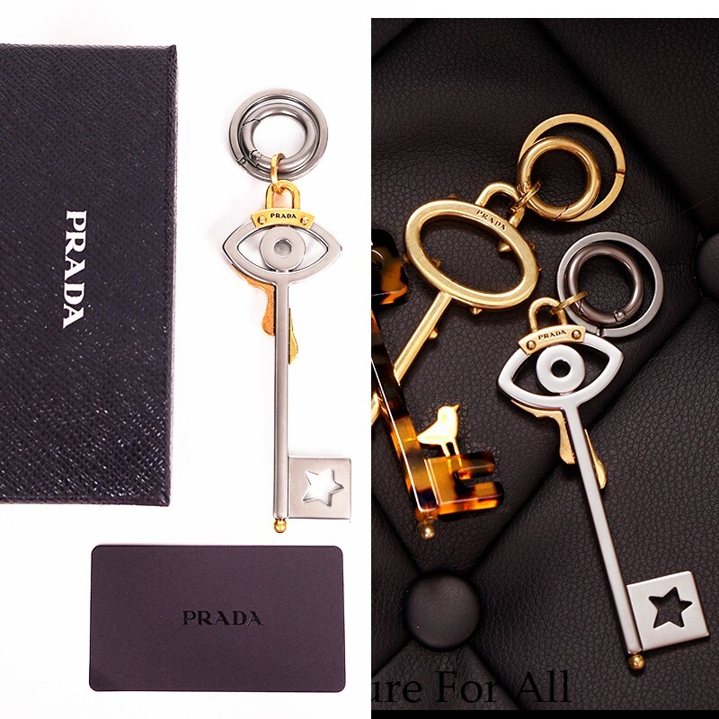 NEW $440 PRADA RUNWAY Silver Tone Metal EYE w/ TEARDROPS SKELETON