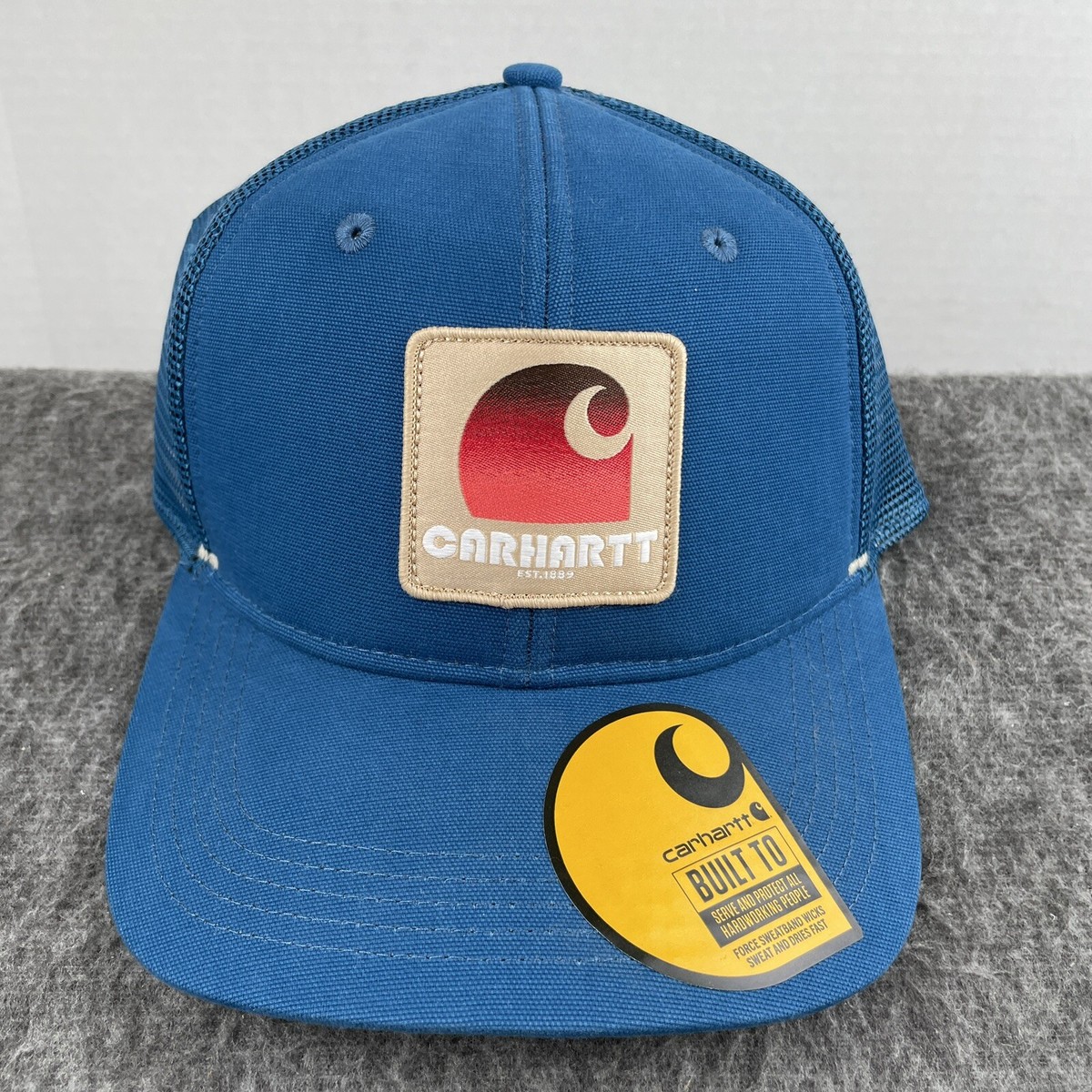 CARHARTT Retro Logo C Patch Blue Snapback Canvas Mesh Cap AH6132-M