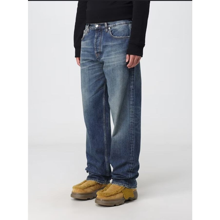 Burberry black label light wash straight leg button fly jeans size