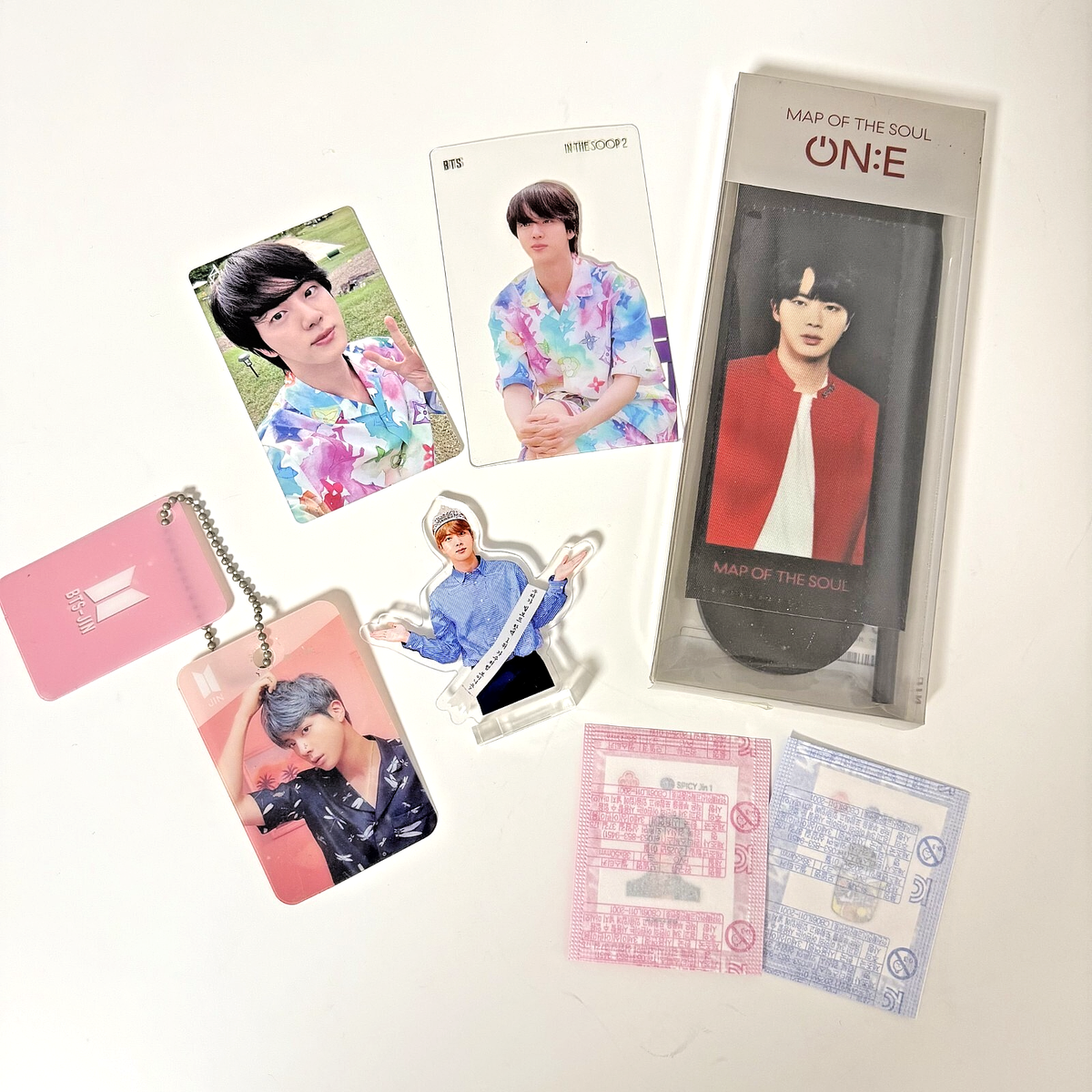 BTS Jin Goods Set Photocard Acrylic Stand Mini Flag Limited