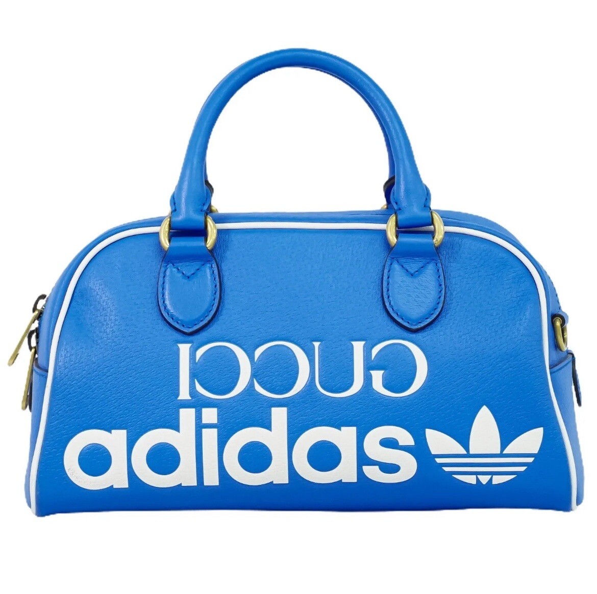 GUCCI x Adidas 727558 Blue Logo Duffle Bag Collaboration Strap Zip