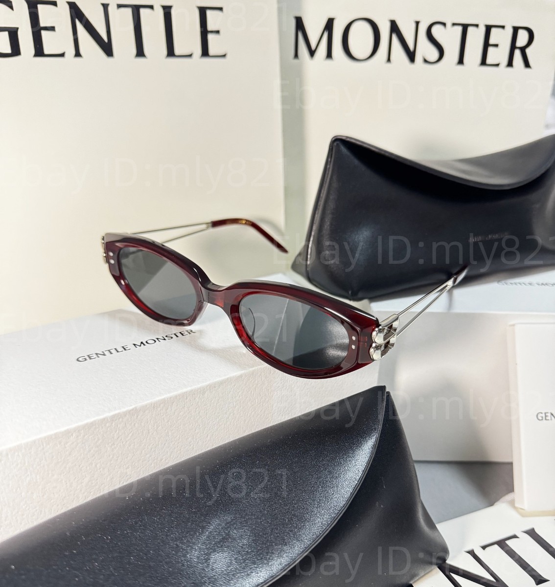 GentleMonster Sunglasses Kunst RC3 Red Frame Gray Lenses | eBay