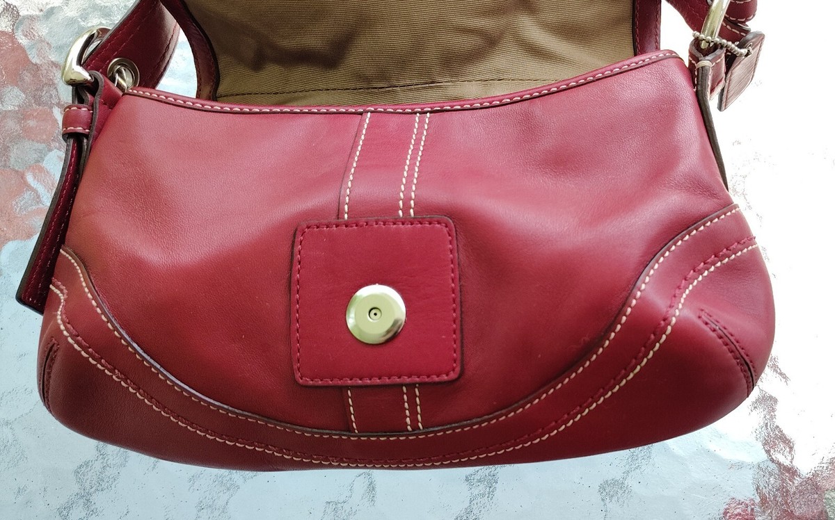 Coach F10909 SMALL Vintage Y2K Cherry Red Soho Leather Shoulder