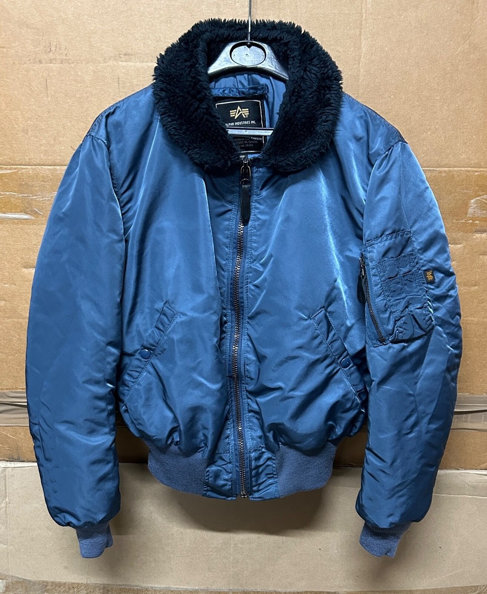 GENUINE US ALPHA INDUSTRIES JACKET FLYING B-15D BLUE MADE IN USA