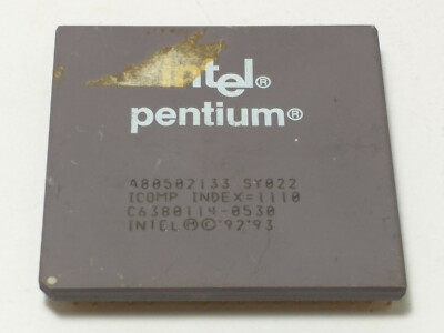 Vintage INTEL PENTIUM CPU 133 MHZ A80502133 SY022 Intel '92 '93