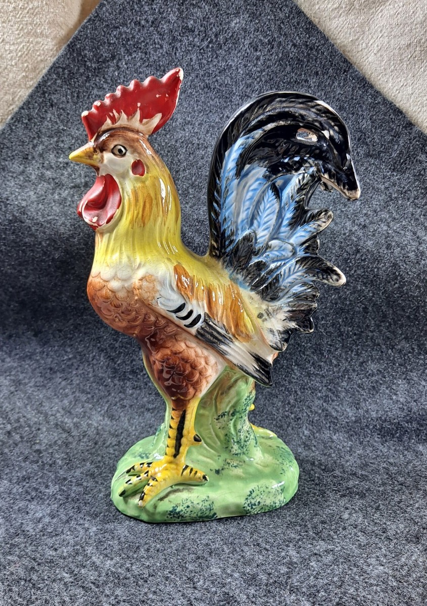 Vintage made in Japan Colorful Farmhouse Decor Ceramic Rooster | eBay