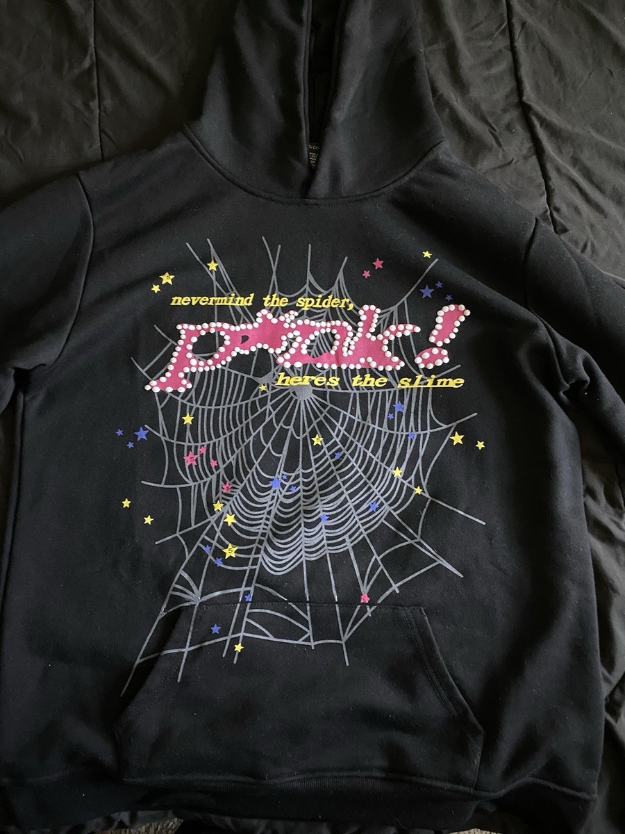 Black Pink P*nk! Sp5der Hoodie Size Large Men's New | eBay