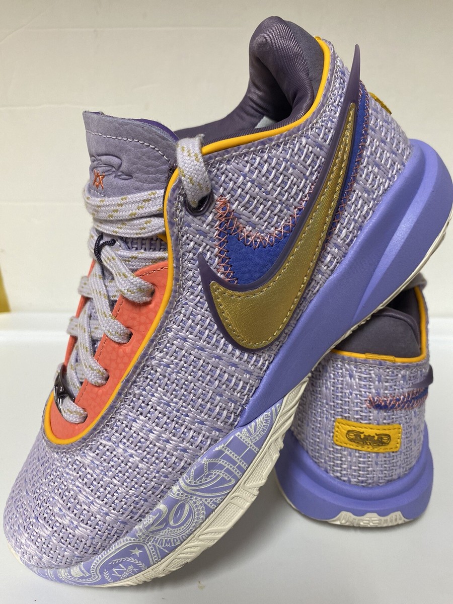 Nike LeBron 20 XX Violet Frost Purple Gold Shoes DJ5423- Boy's