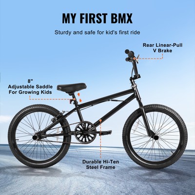 20-Inch BMX Bike Freestyle Bike Men Kids BMX Bicycle Hi-Ten Steel