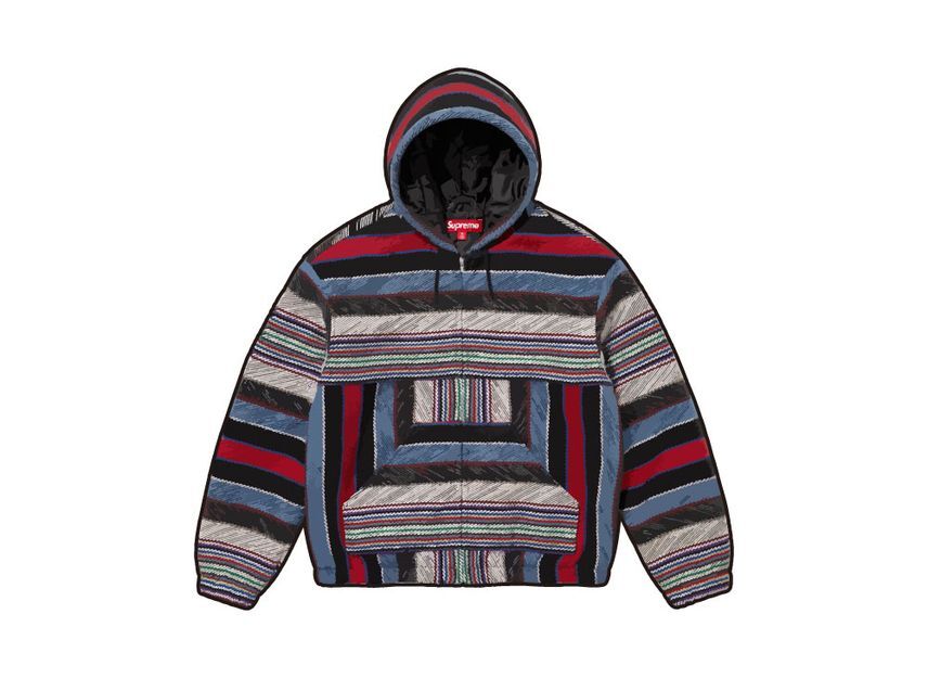 Supreme Woven Stripe Hooded Jacket Black | eBay