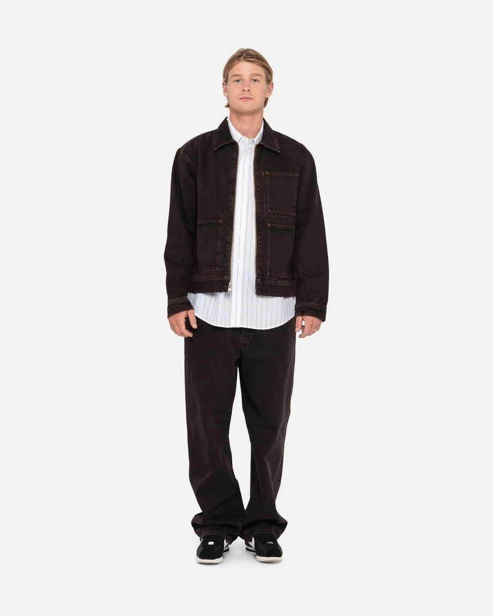 STUSSY ZIP WORK JACKET DENIM Size M Ç | eBay