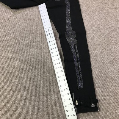 Guapi Jeans Mens 28 Black Crystal Skeleton Pants Limited Edition