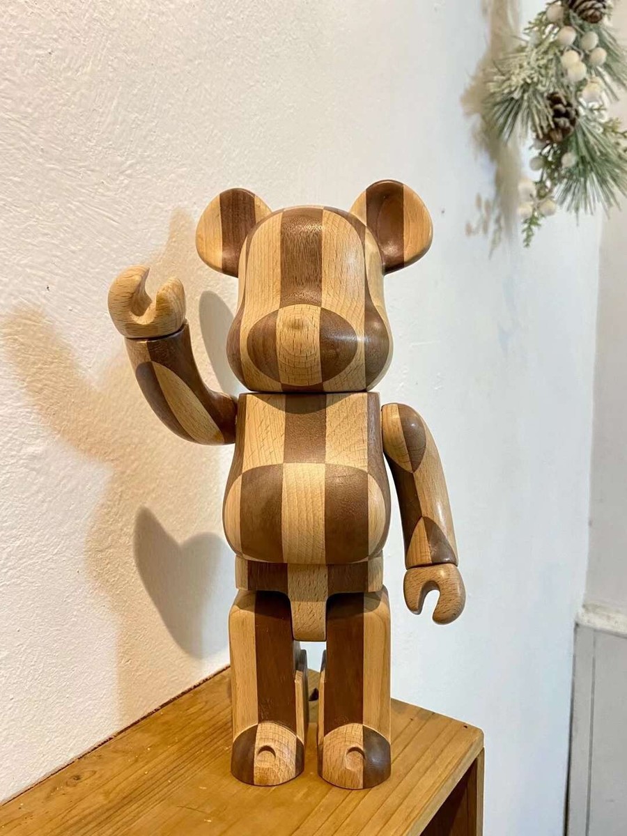 Bearbrick Karimoku LONGITUDINAL CHESS 400% Wood Vertical Building