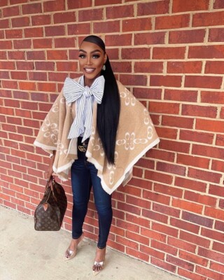 NWT - COACH Signature Poncho Coat - C5104 Chalk Taupe $298 Classy