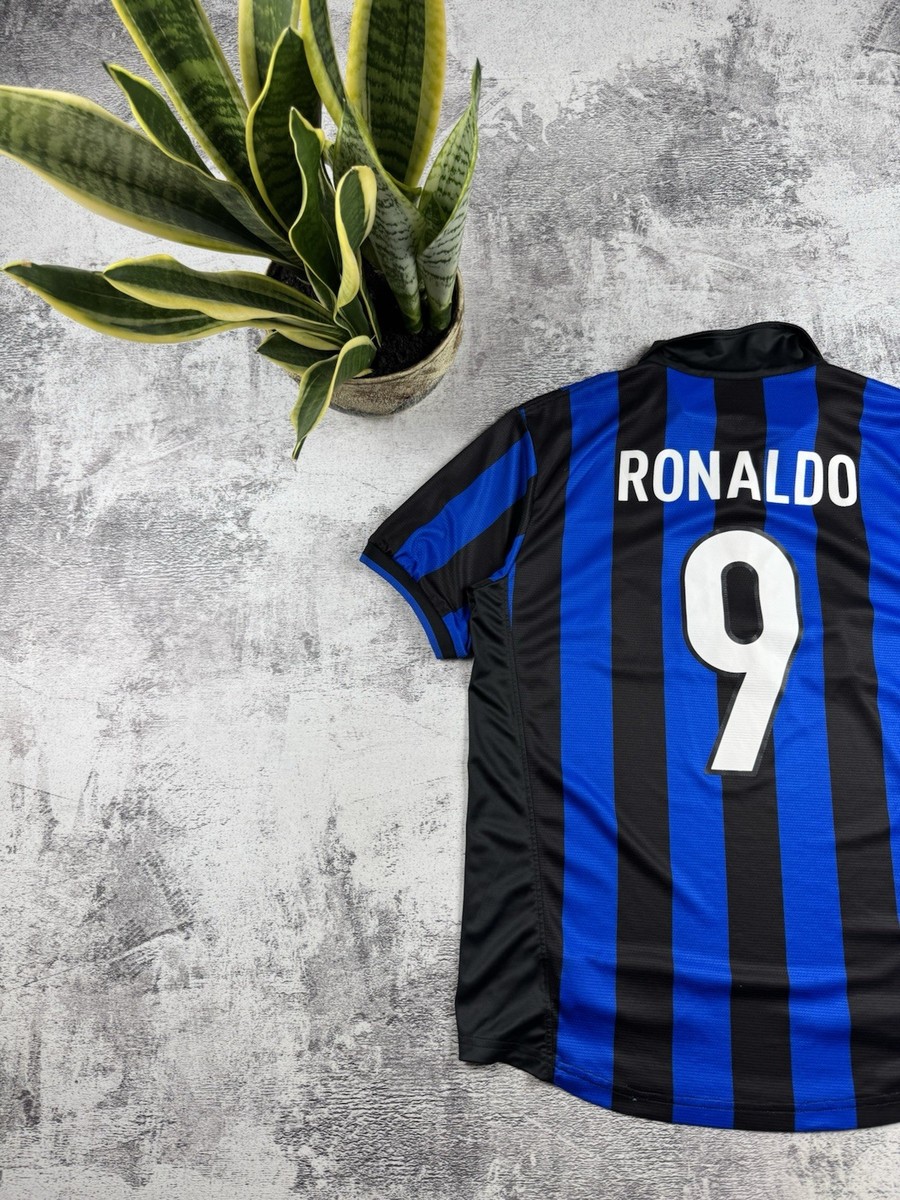 9 Ronaldo Inter Milan 1998 1999 Nike Blue Soccer Football M Home T