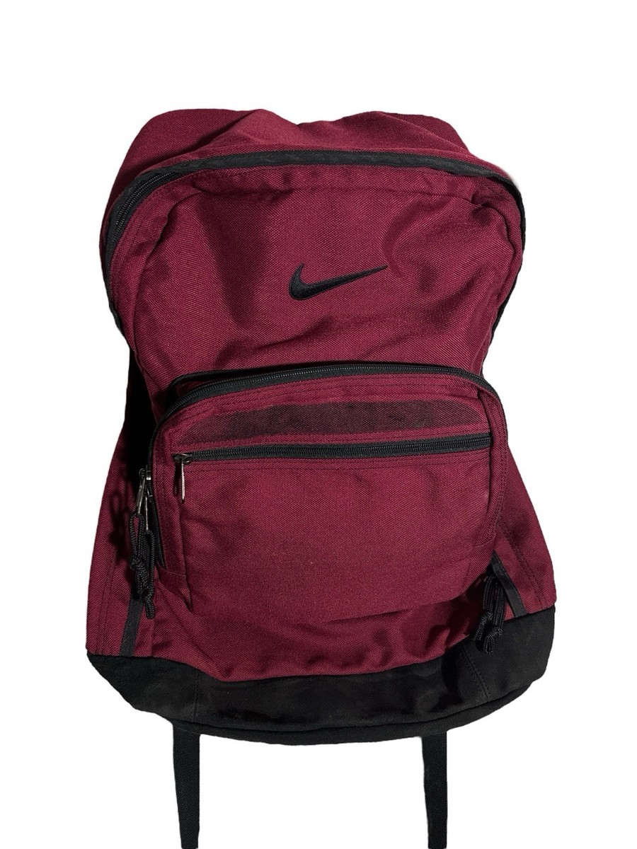 Nike Vintage Center Swoosh Y2K Backpack Maroon Embroidered Suede