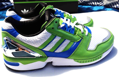 Adidas Sz.13 Men's White, Black, Blue, Chrome ZX 8000 Ninja