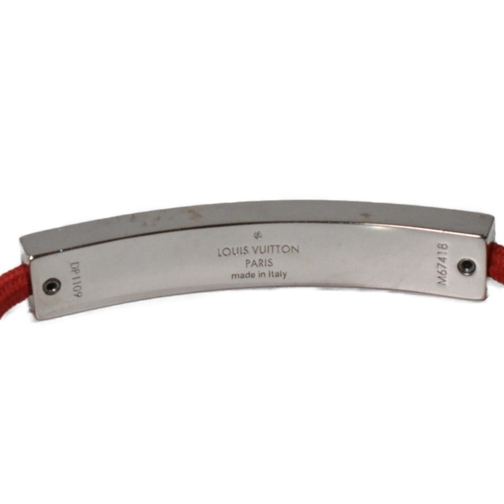 LOUIS VUITTON Bracelet Bangle Brasle LV Space M67418 Silver Red