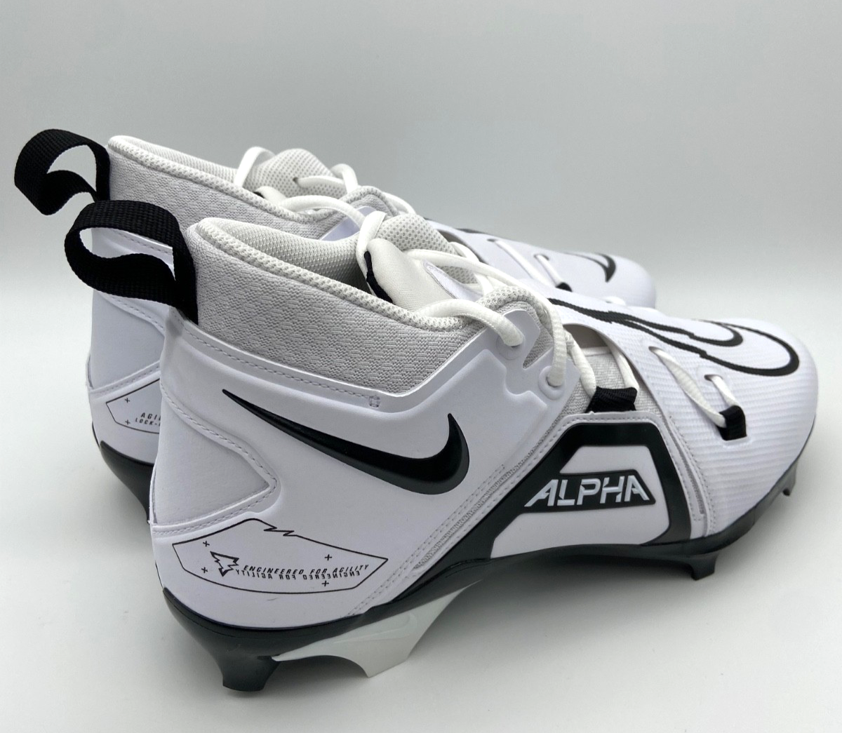 Size 11 Wide Nike Alpha Menace Pro 3 White Black Football Cleats
