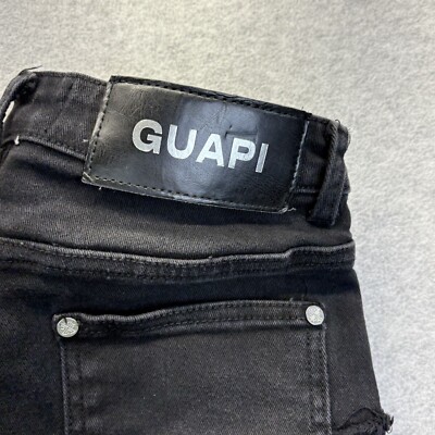 Guapi Jeans Sz 28 (26x35) Obsidian Black Stacked Denim Long Flare