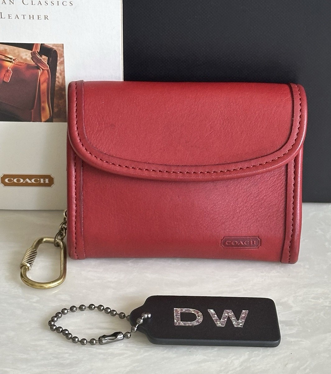 COACH VINTAGE RED LEATHER MULTIFUNCTION WALLET 7219 EUC | eBay