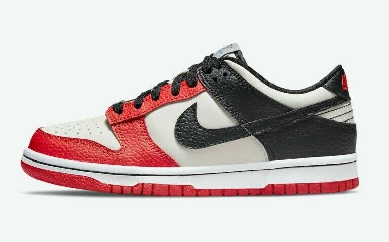 Nike Dunk Low (GS) Size7Y/WMNS 8.5 Sail/Black-Black-Chile Red