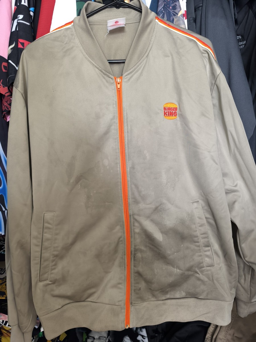 Burger King employee staff work wear full zip track jacket xl