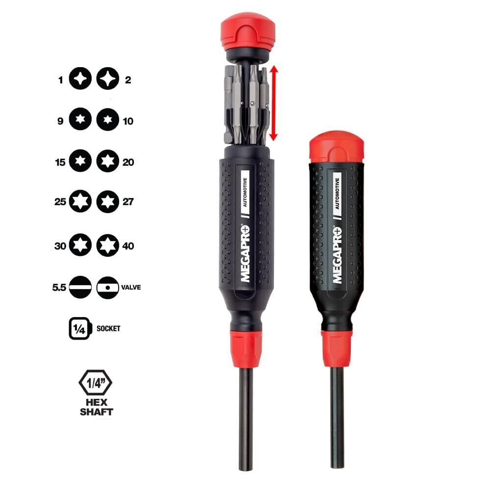Megapro Automotive Multi Bit Screwdriver Phillips Flat Torx Valve