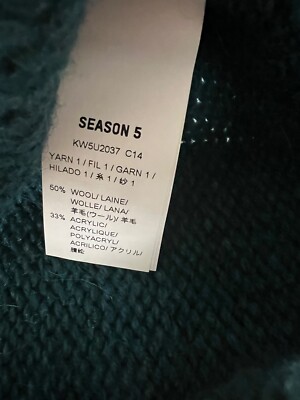 Yeezy Season 5 Lost Hills Knitted Sweater Petrol Medium Brand New