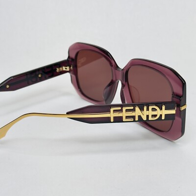 FENDI FENDIGRAPHY HOBO Logo 40065 Purple Gold Fashion Square