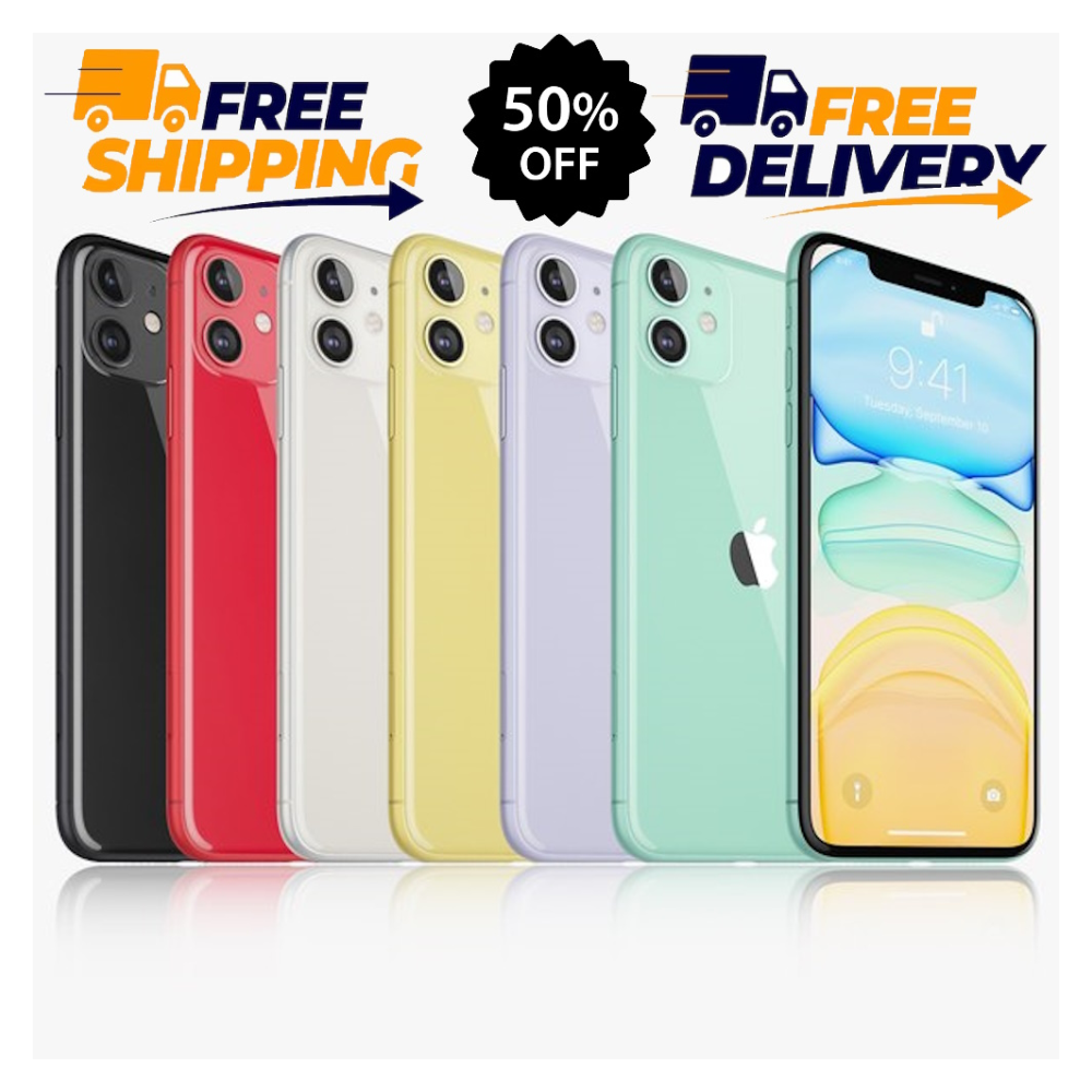Apple iPhone 11 64GB 128GB Unlocked - Black, Red, Green - Free