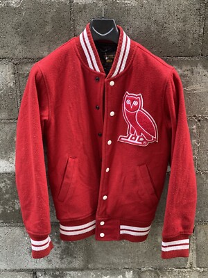 Mens OVO October's Very Own Red Varsity Jacket Drake Limited Rare