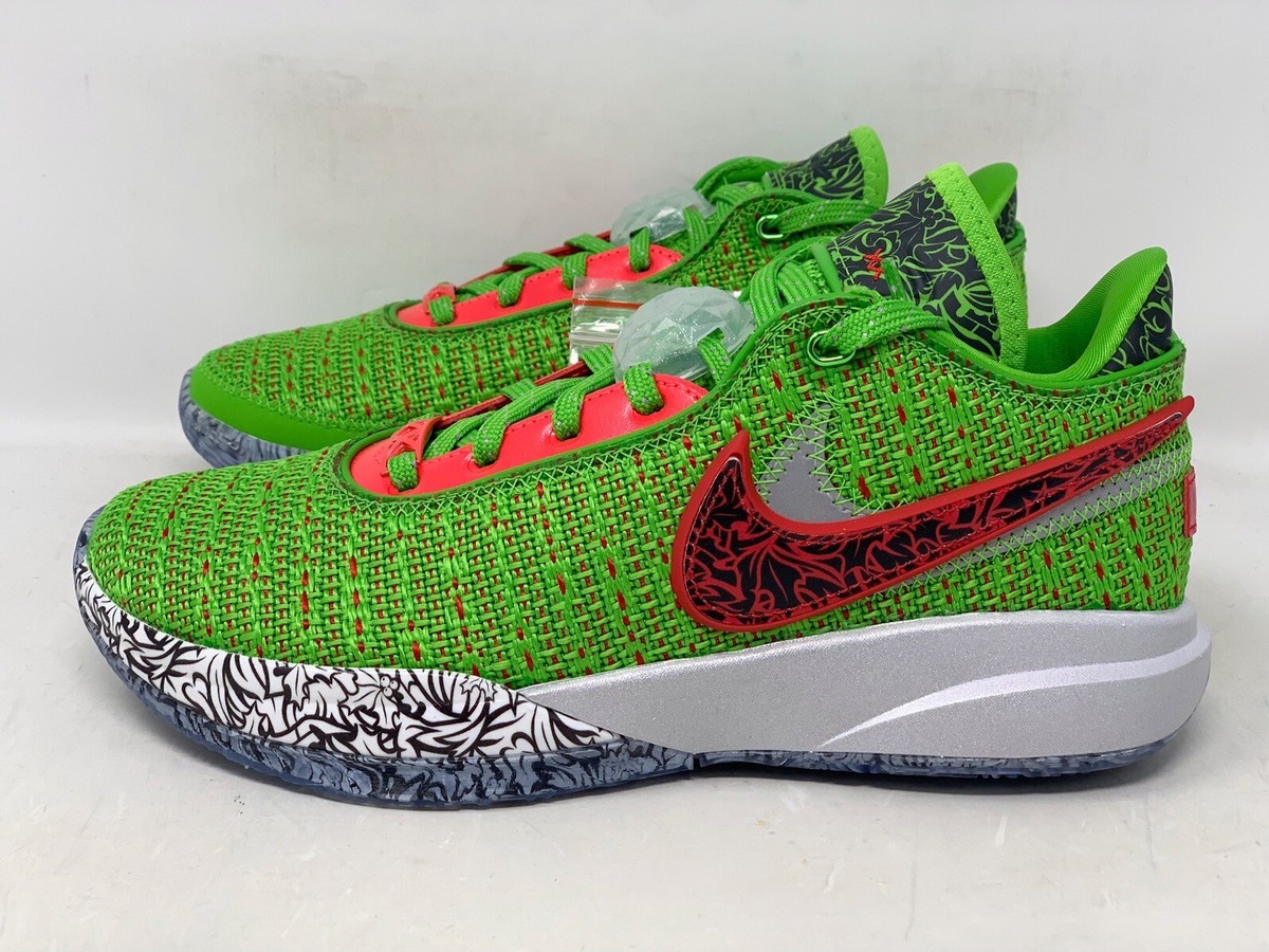 Nike Lebron XX 20 'Stocking Stuffer' Green Sneakers, Size 6Y / 7.5