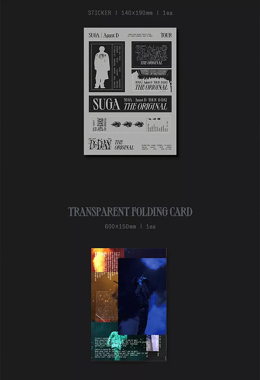 BTS SUGA AGUST D TOUR D-DAY THE ORIGINAL [DIGITAL CODE/POSTER