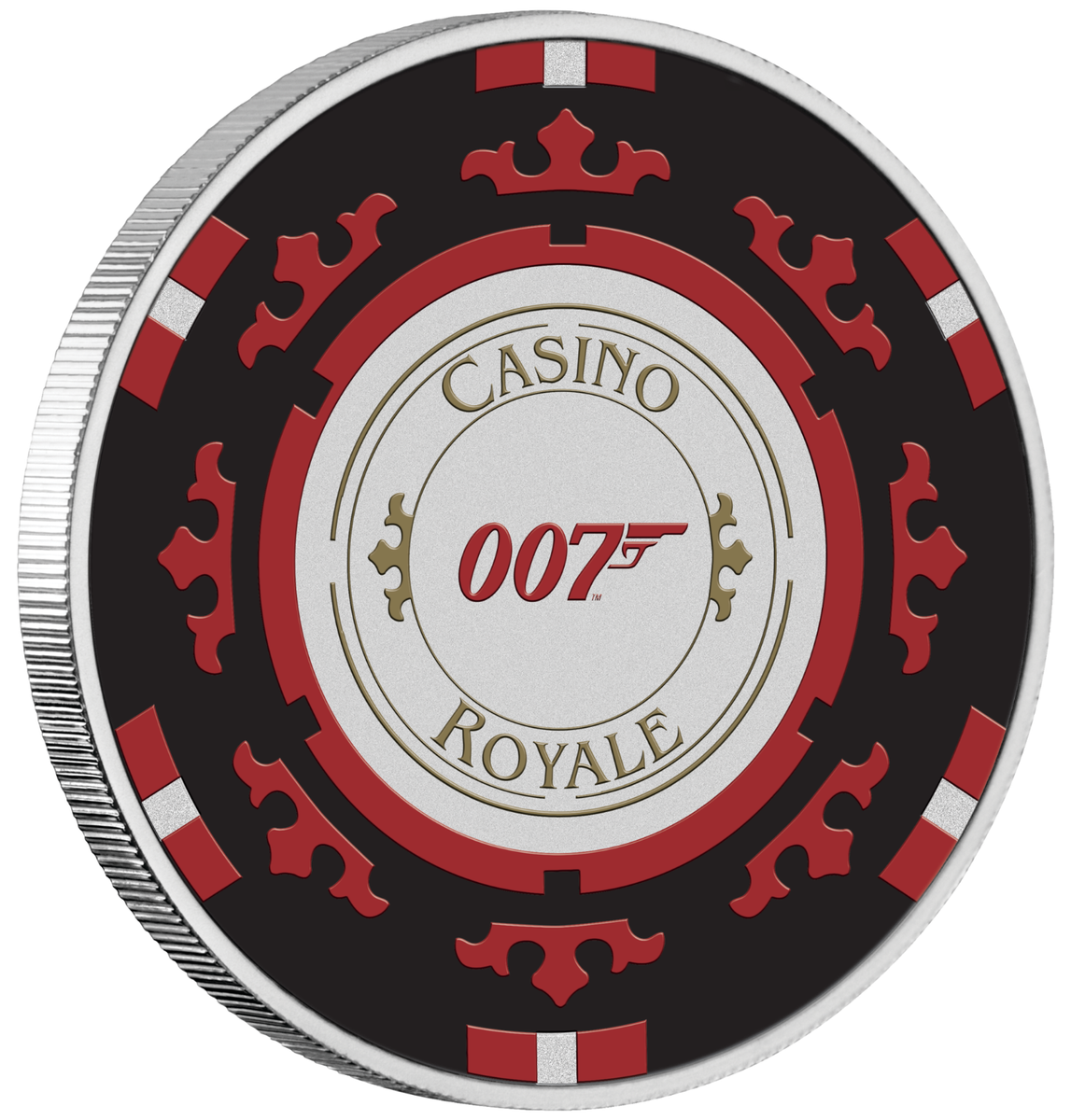 JAMES BOND CASINO ROYALE CASINO CHIP 2023 1oz SILVER $1 Colored