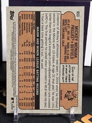 2021 Topps Heritage Chrome Mickey Moniak Rookie /999 Philadelphia