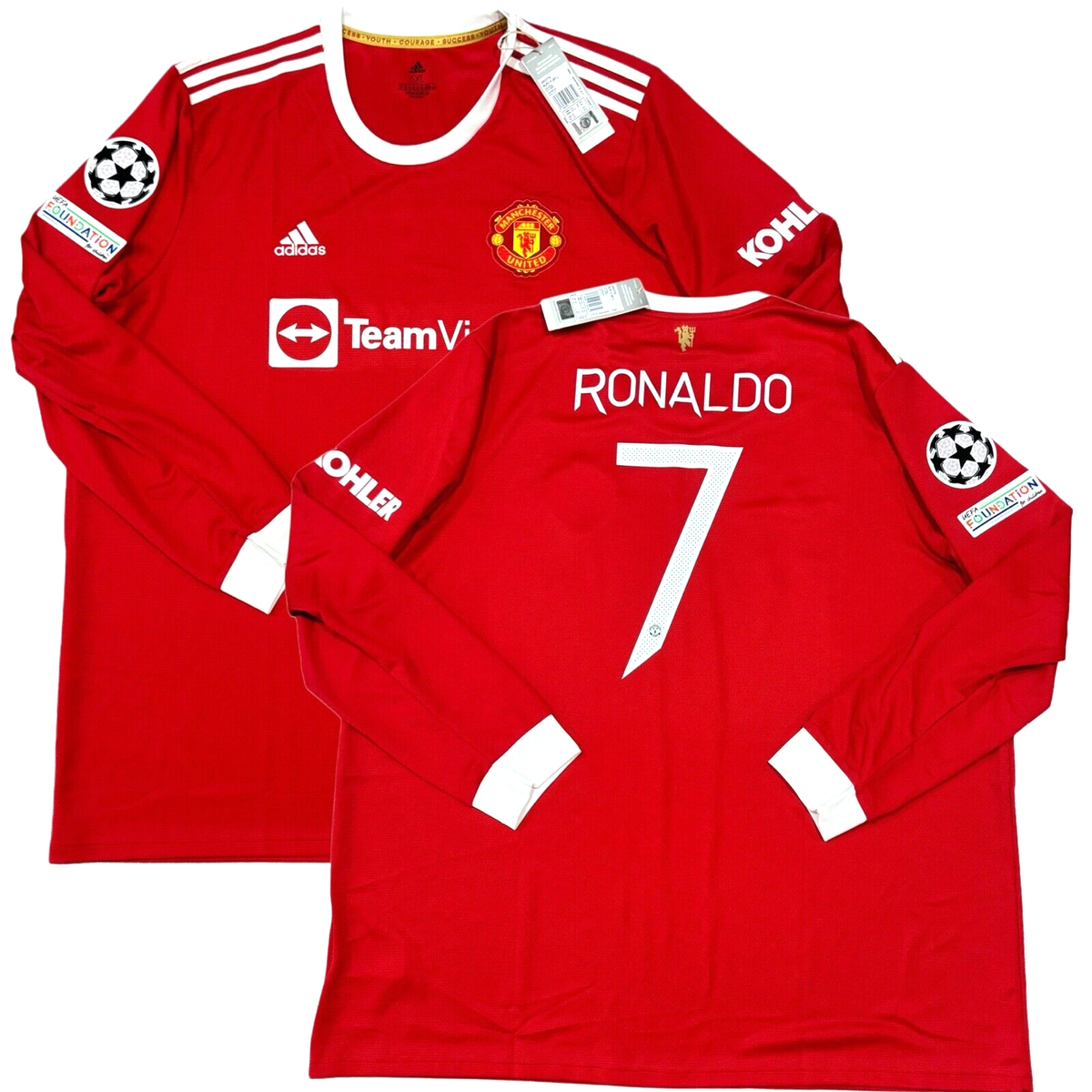 2021/22 Manchester United Home UCL Jersey #7 Ronaldo 3XL Long