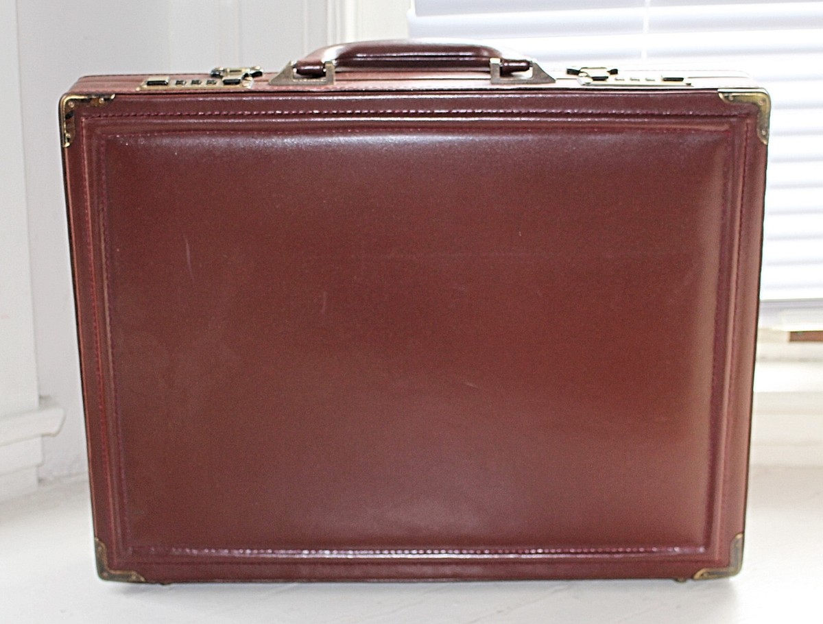 Vintage 1980s Amiet Leather Combination Lock Briefcase - Burgundy
